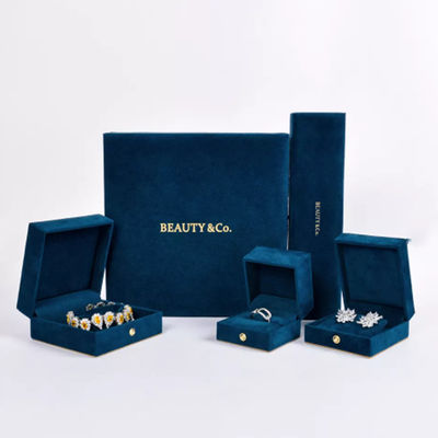 Caja de regalo del collar del terciopelo de la PU de la etiqueta privada, caja de regalo de empaquetado de la joyería de lujo