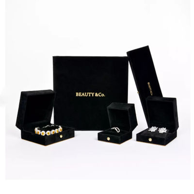 Caja de regalo del collar del terciopelo de la PU de la etiqueta privada, caja de regalo de empaquetado de la joyería de lujo