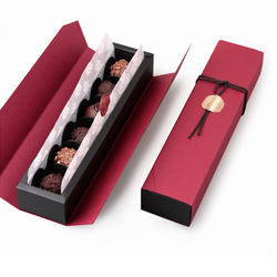 Caja de empaquetado reciclable modificada para requisitos particulares del regalo de la comida de la caja de la trufa de chocolate acanalada