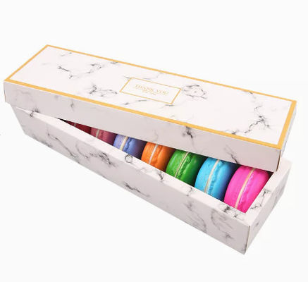 Caja redonda de Macaron que empaqueta la carpeta hecha a mano de la caja de la galleta de la cartulina