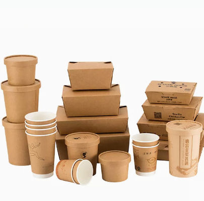 La caja de empaquetado de papel disponible Flexo de Kraft impermeable a la grasa se lleva la fiambrera